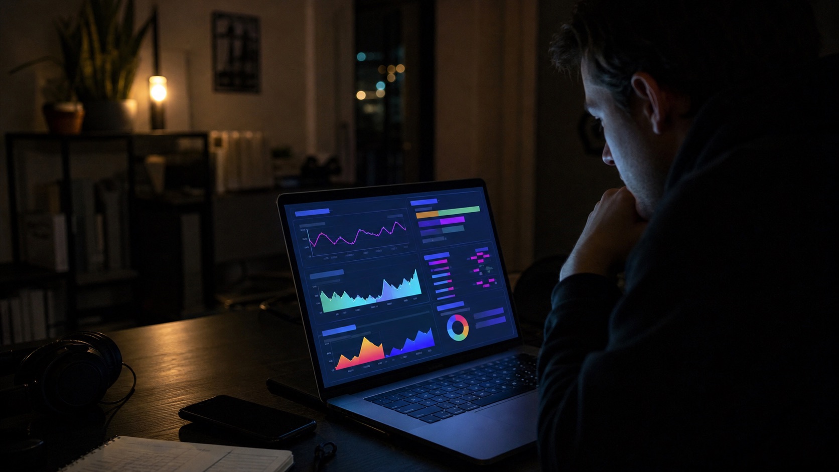 A creator reviewing stream metrics after a live broadcast.